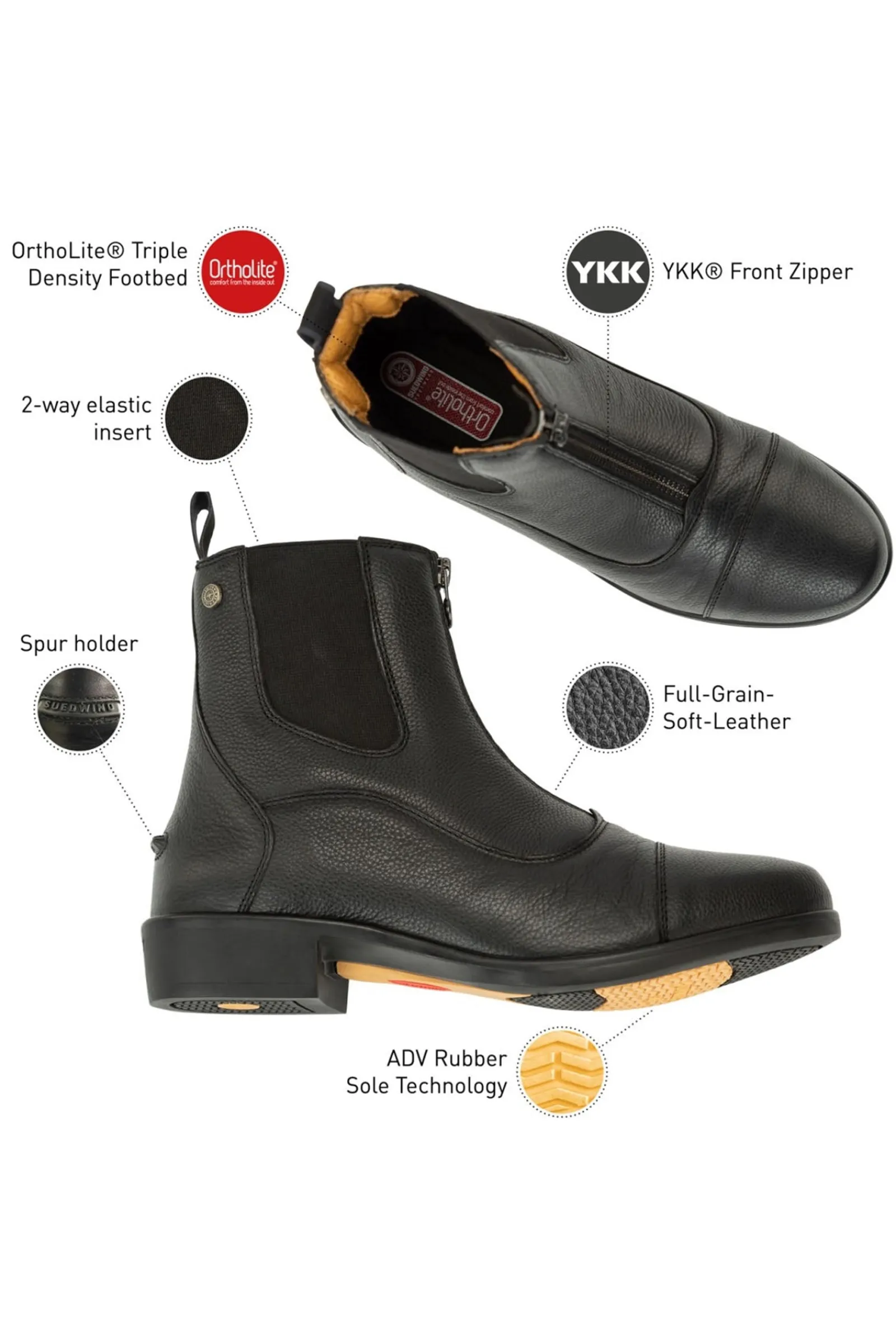 Suedwind Footwear Advanced II FZ Soft Reitstiefeletten, vorderer Reißverschluss* Reitstiefeletten