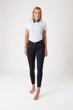 Horze Aubrey Damenreithose mit Kniebesatz und hohem Bund*Damen Reithose Für Damen Mit Kniebesatz
