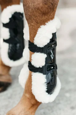 Kentucky Horsewear Bamboo Elastik Gamaschen mit veganem Lammfell* Gamaschen