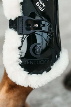 Kentucky Horsewear Bamboo Elastik Gamaschen mit veganem Lammfell* Gamaschen