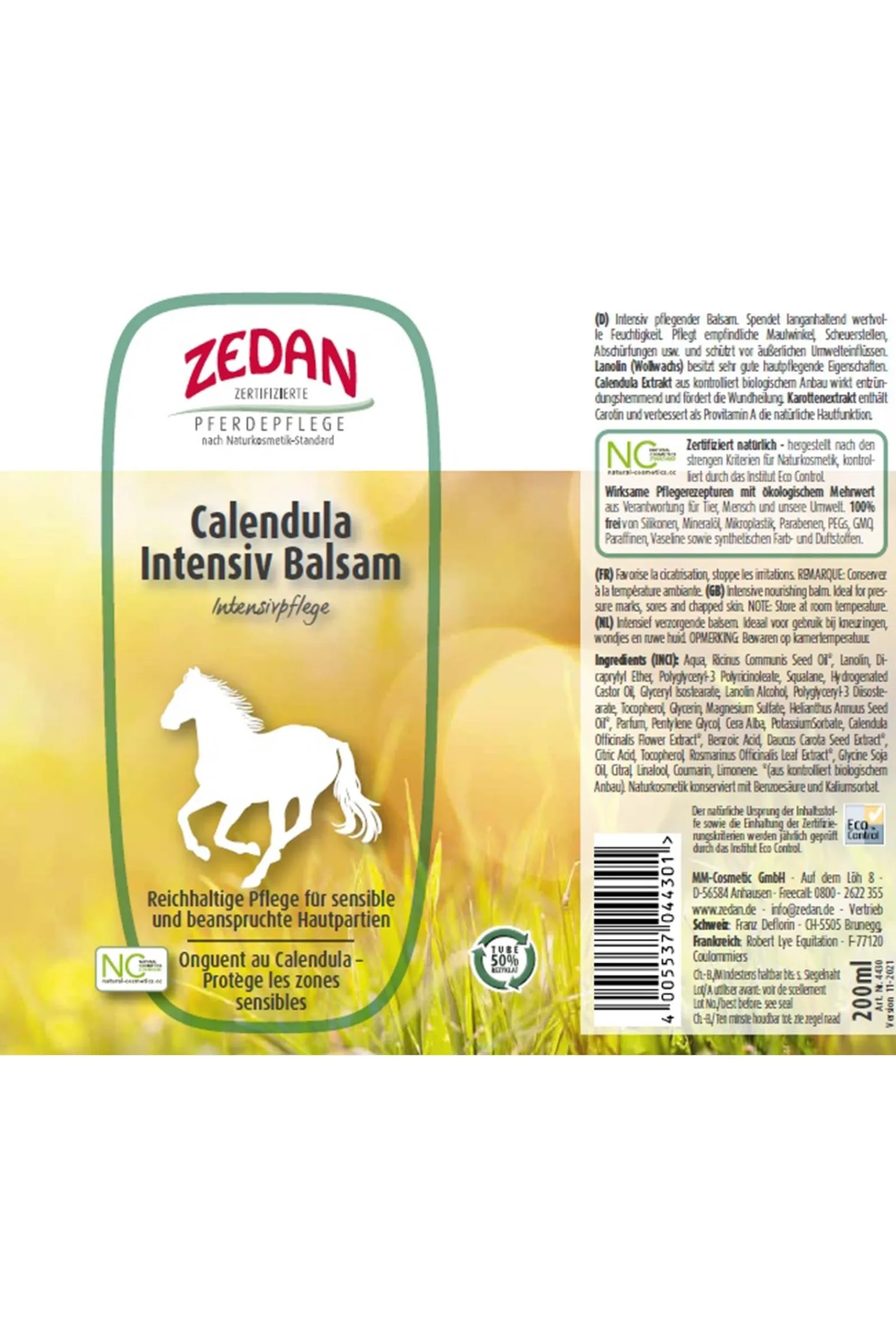 Zedan Calendula Intensiv Balsam, 200ml* Haar- & Mähnen- & Schweifpflege
