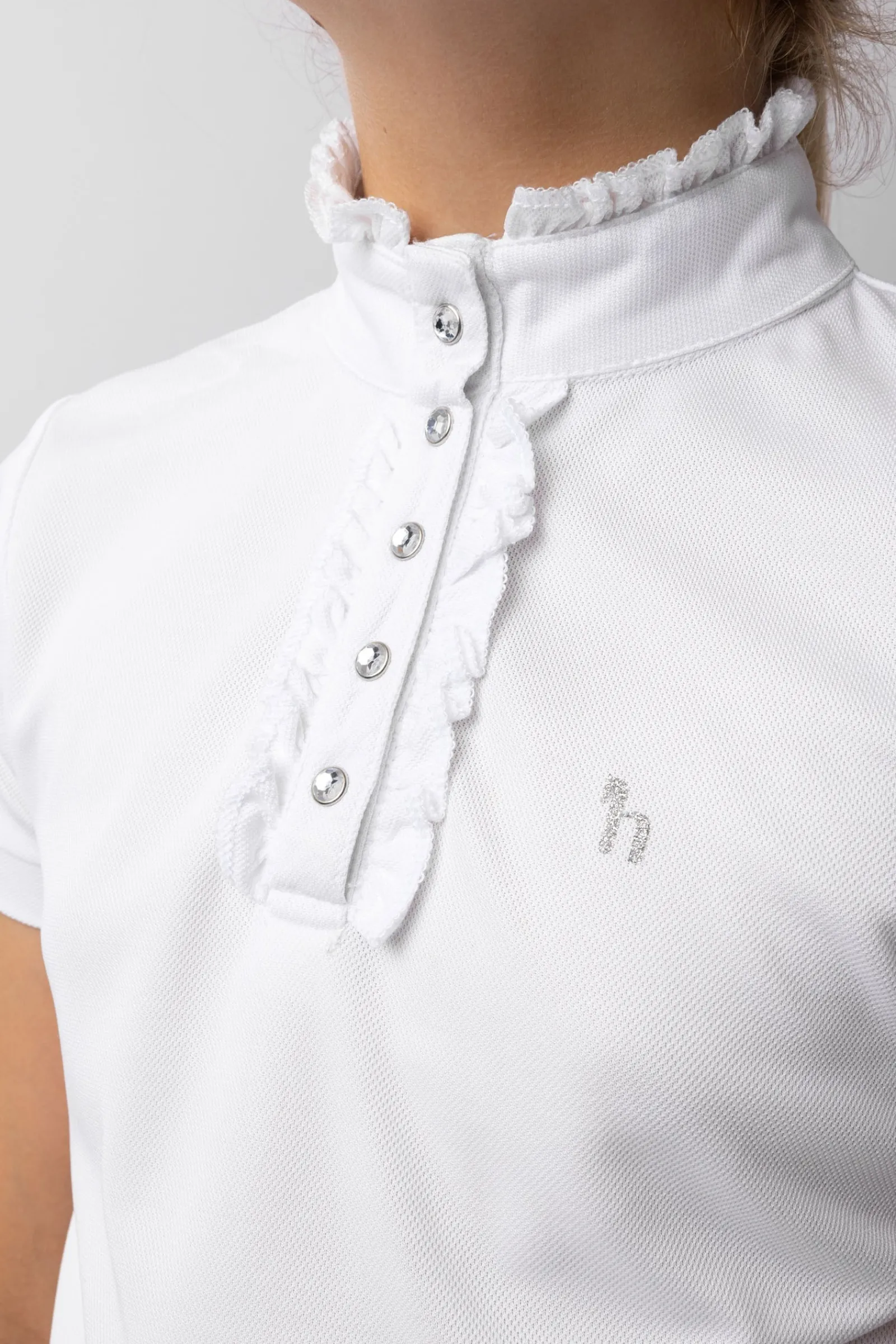 Horze Christel Kinder Turniershirt mit Kurzarm und Rüschen*Kinder Shirts & Polos Für Kinder