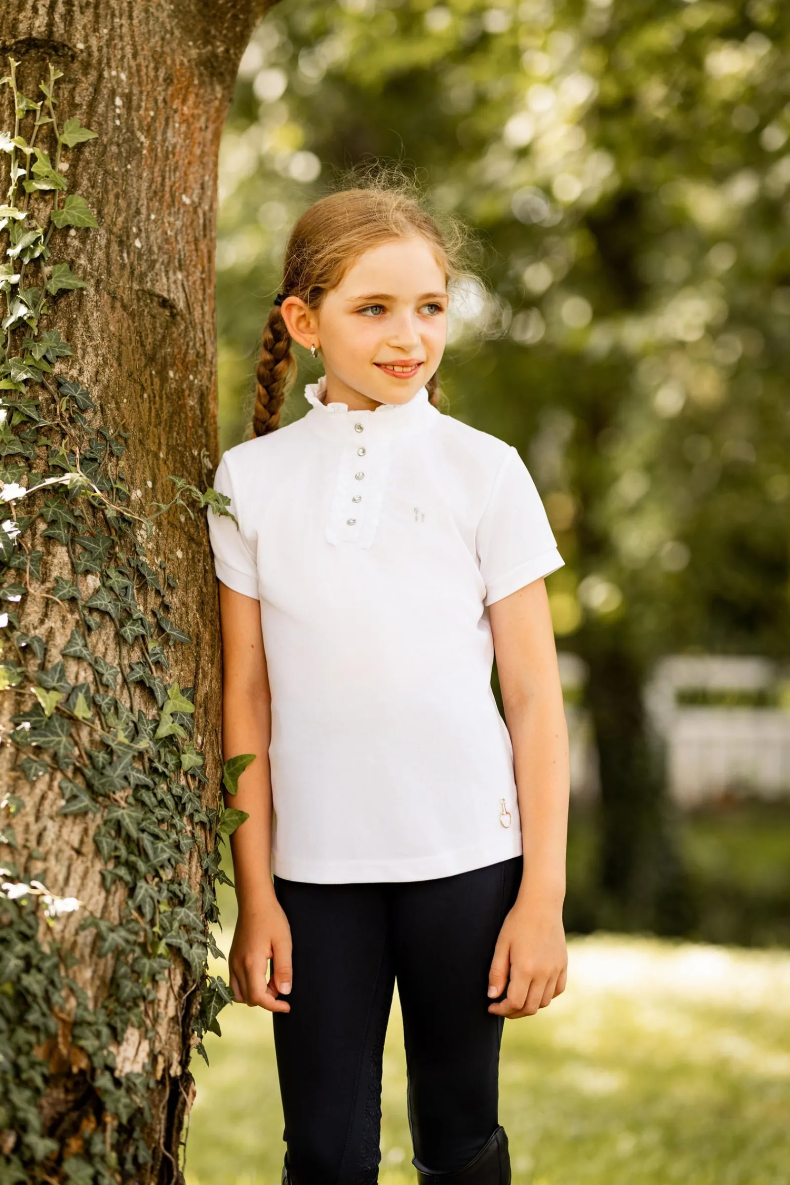 Horze Christel Kinder Turniershirt mit Kurzarm und Rüschen*Kinder Shirts & Polos Für Kinder