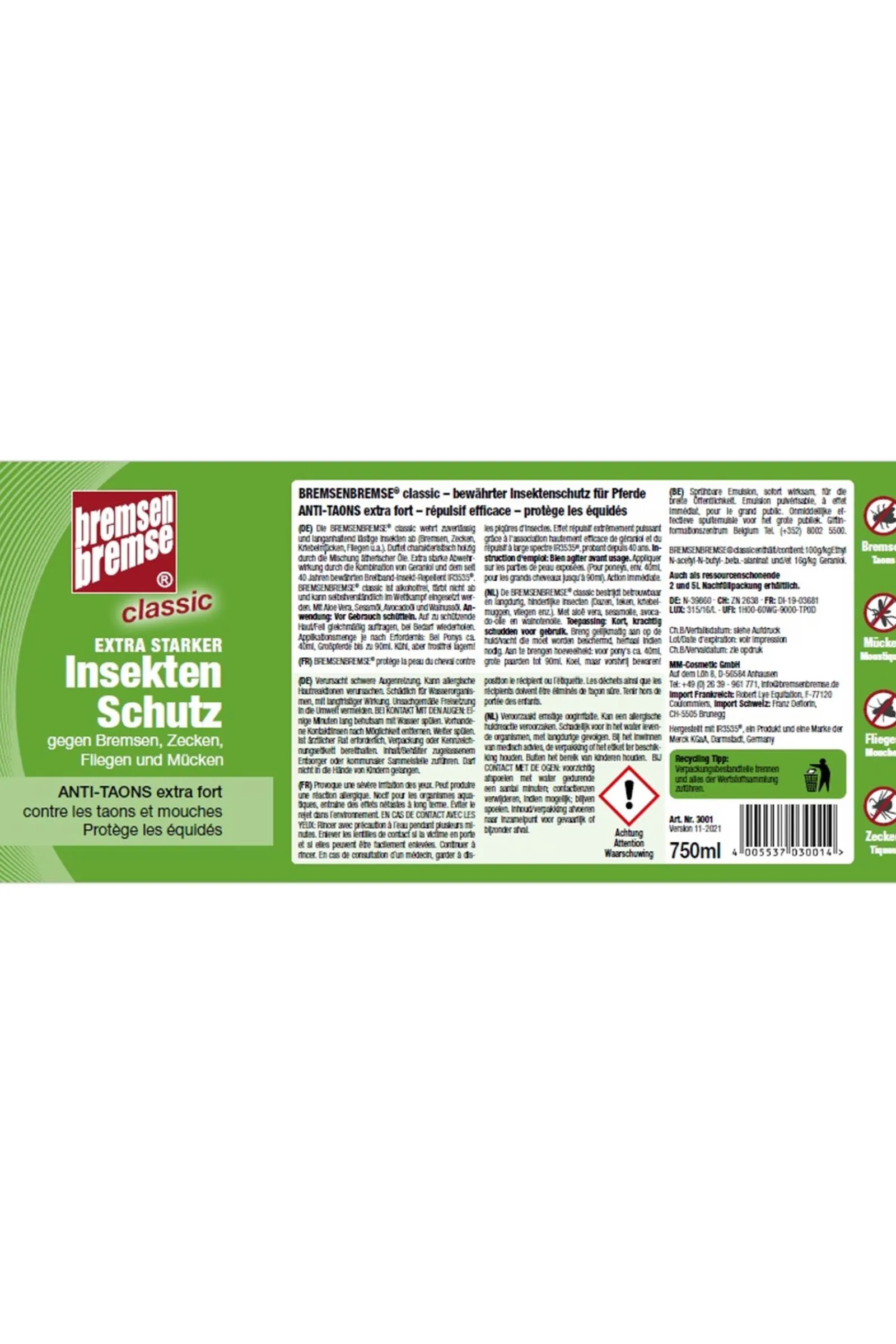 Bremsenbremse Classic Insektenschutz, Fliegenspray, 750ml* Fliegenschutzmittel