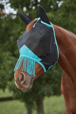 Weatherbeeta Comfitec Deluxe Fine Mesh Fliegenmaske mit Ohren und Fransen* Fliegenmasken & Fliegenfransen