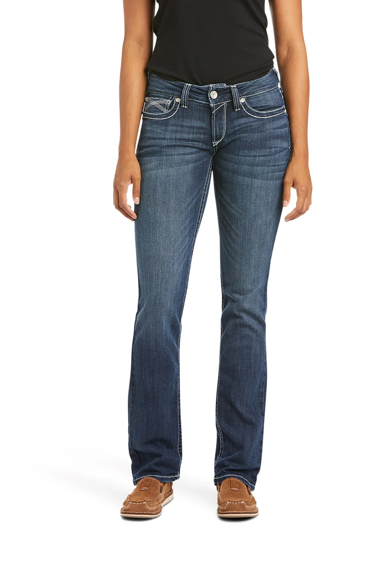 Ariat Damen R.E.A.L. Mid Rise Stretch Ivy Stackable Straight Leg Jeans*Damen Jodhpurreithose Für Damen