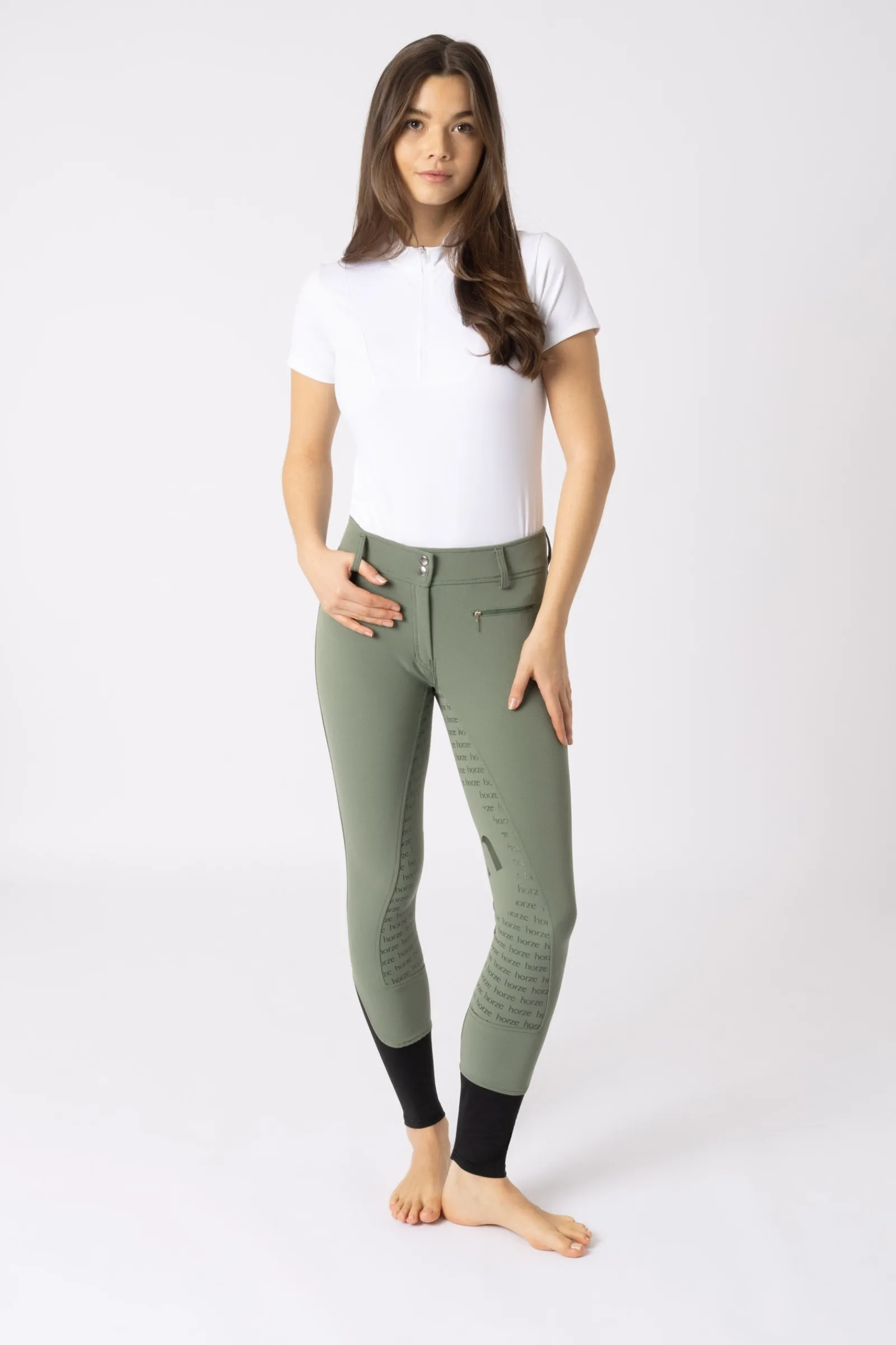 Horze Damen Reithose mit Silikonvollbesatz und hohem Bund*Damen Reithose Für Damen Mit Vollbesatz