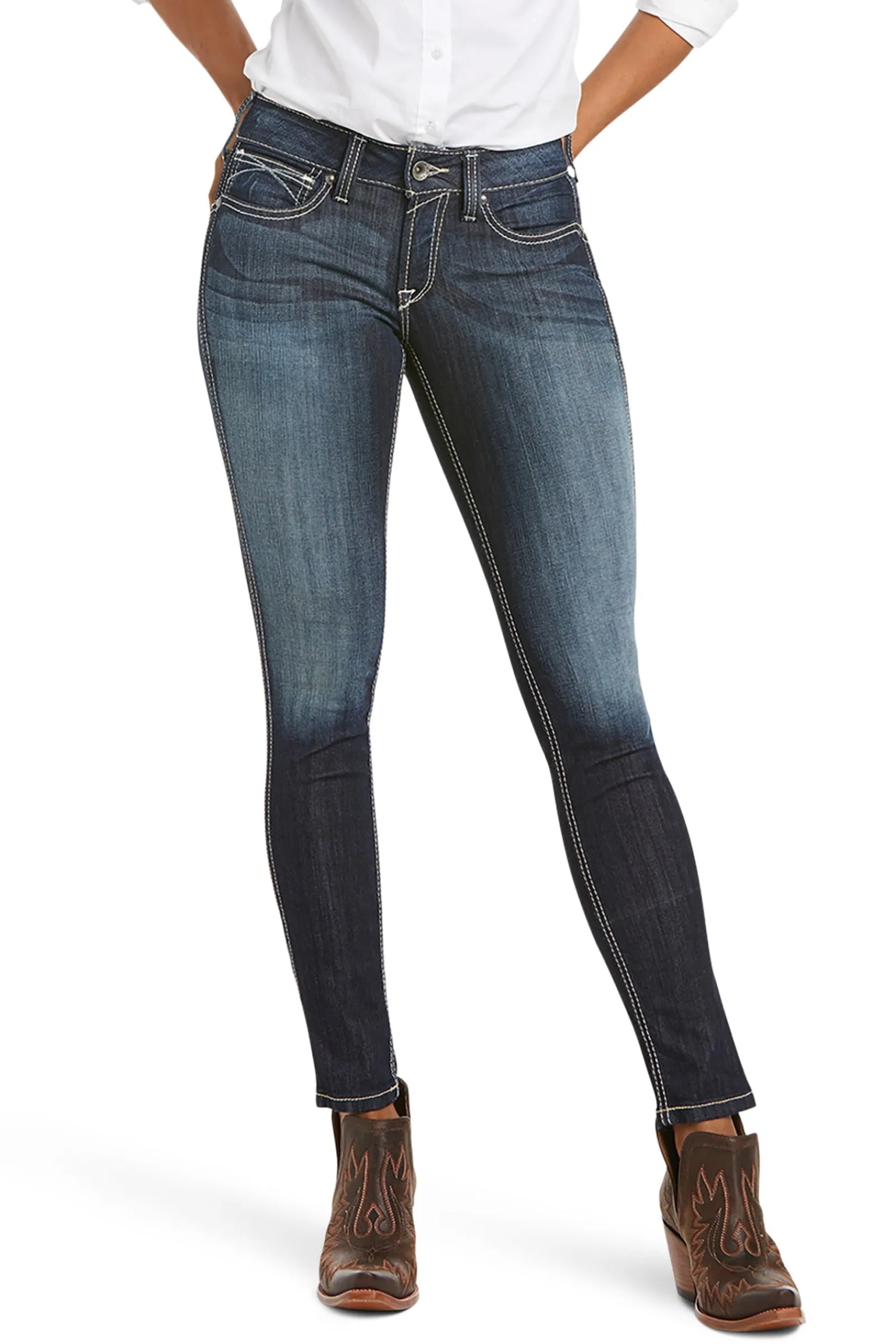 Ariat Ella R.E.A.L Damen Stretch Skinny Jeans mit mittelhohem Bund*Damen Jodhpurreithose Für Damen