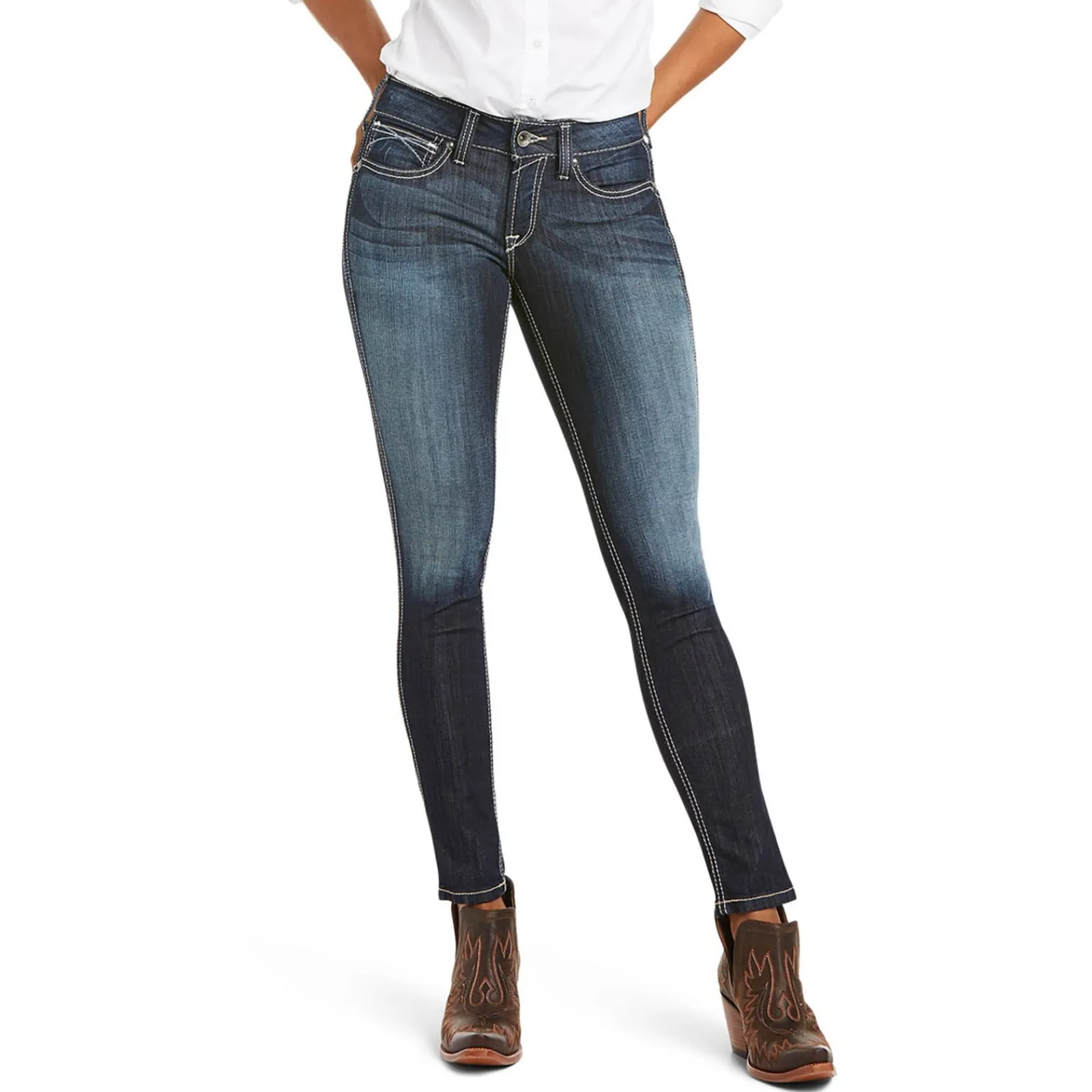 Ariat Ella R.E.A.L. Outseam Damen Skinny Jeans mit mittlerer Bundhöhe*Damen Jodhpurreithose Für Damen