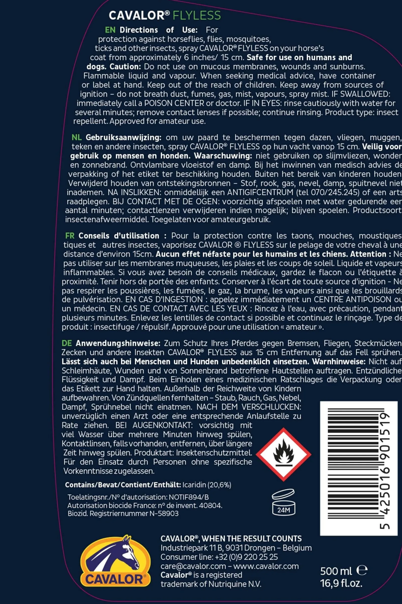 Cavalor Flyless, Fliegenspray, 500ml* Fliegenschutzmittel