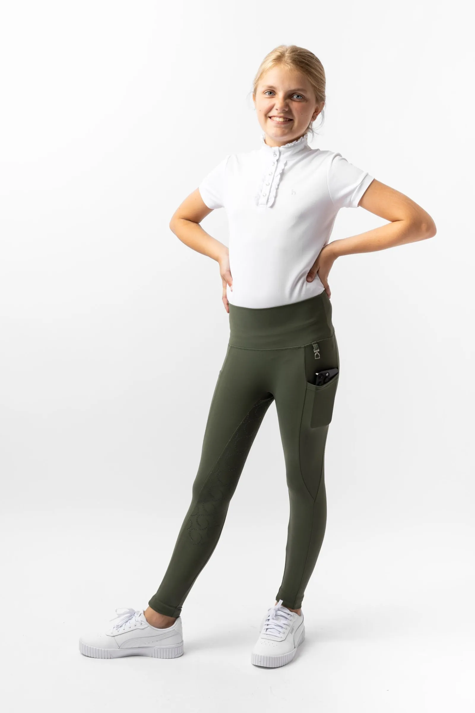 Horze Gillian Kinder Kompressionsreitleggings mit Vollbesatz*Kinder Reitleggings Für Kinder