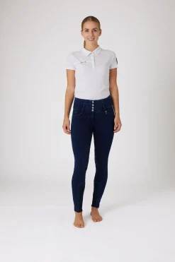 Horze Kacy Damen Jeans Thermoreithose mit Vollbesatz*Damen Thermoreithosen Und -Reitleggins Für Damen