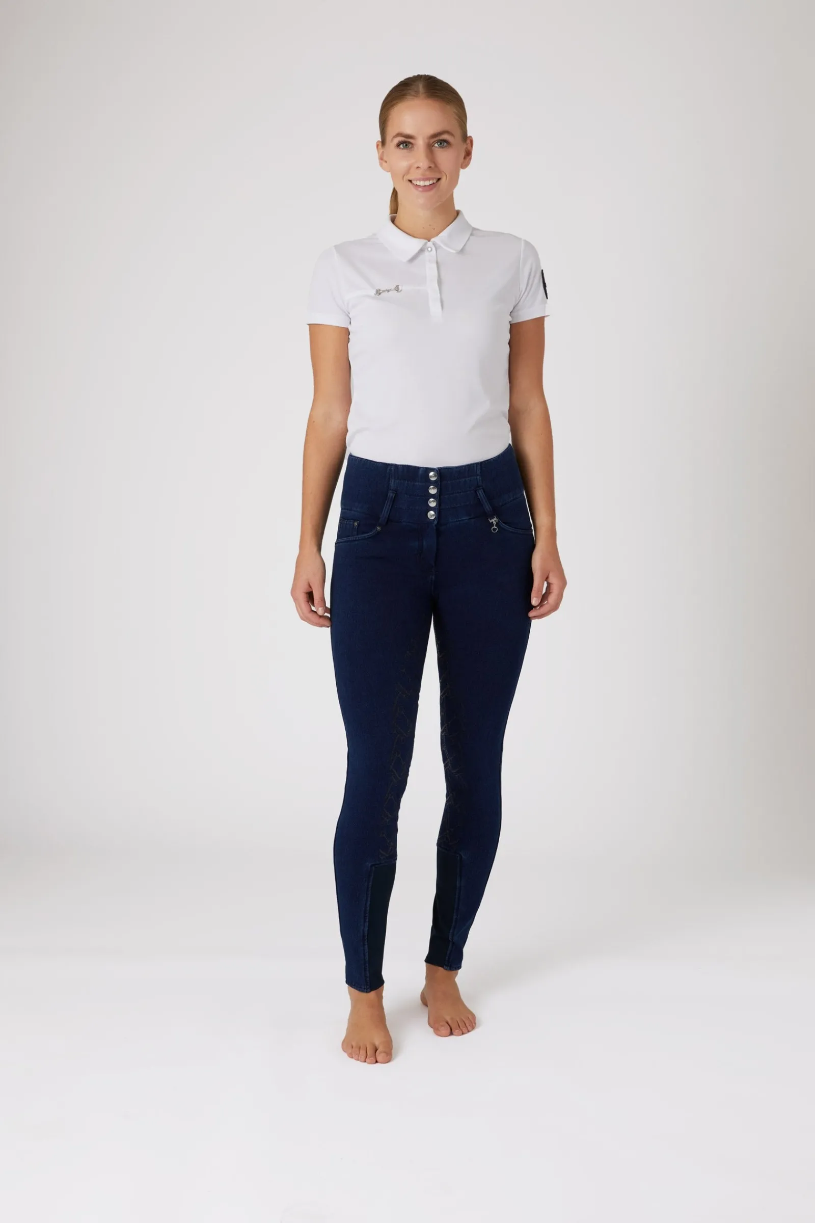 Horze Kacy Damen Jeans Thermoreithose mit Vollbesatz*Damen Thermoreithosen Und -Reitleggins Für Damen