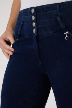 Horze Kacy Damen Jeans Thermoreithose mit Vollbesatz*Damen Thermoreithosen Und -Reitleggins Für Damen