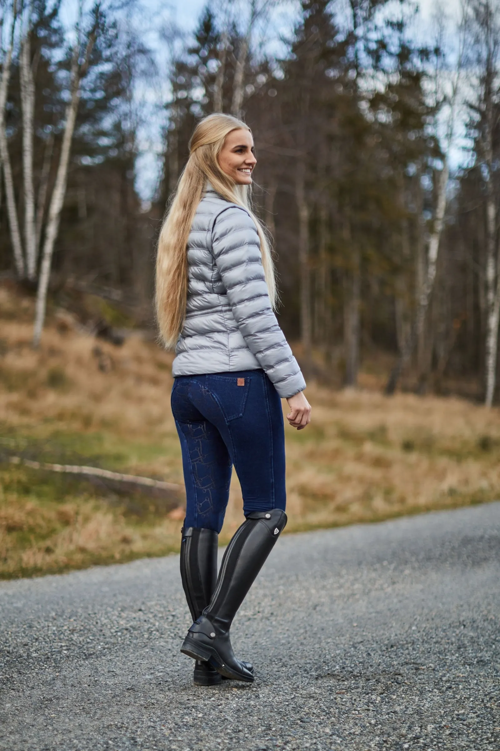 Horze Kacy Damen Jeans Thermoreithose mit Vollbesatz*Damen Thermoreithosen Und -Reitleggins Für Damen