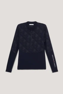 Tommy Hilfiger Equestrian Köln Reflektierendes Langarm 1/4 Reißverschluss Trainingsoberteil*Damen Shirts & Polos Für Damen