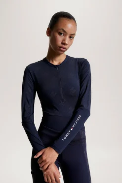 Tommy Hilfiger Equestrian Köln Reflektierendes Langarm 1/4 Reißverschluss Trainingsoberteil*Damen Shirts & Polos Für Damen