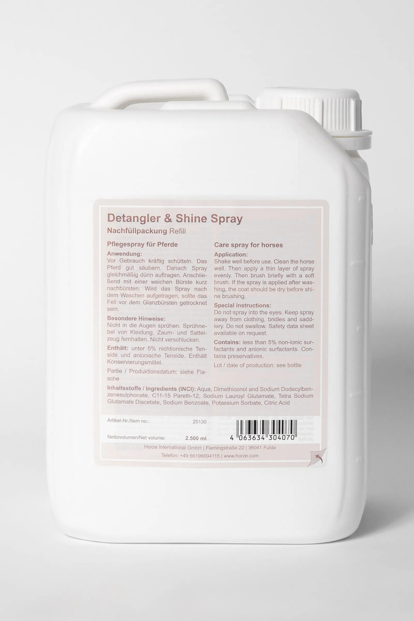 Horze Mähnen- und Schweif Glanz Spray Nachfüllpack, 2.5l* Haar- & Mähnen- & Schweifpflege