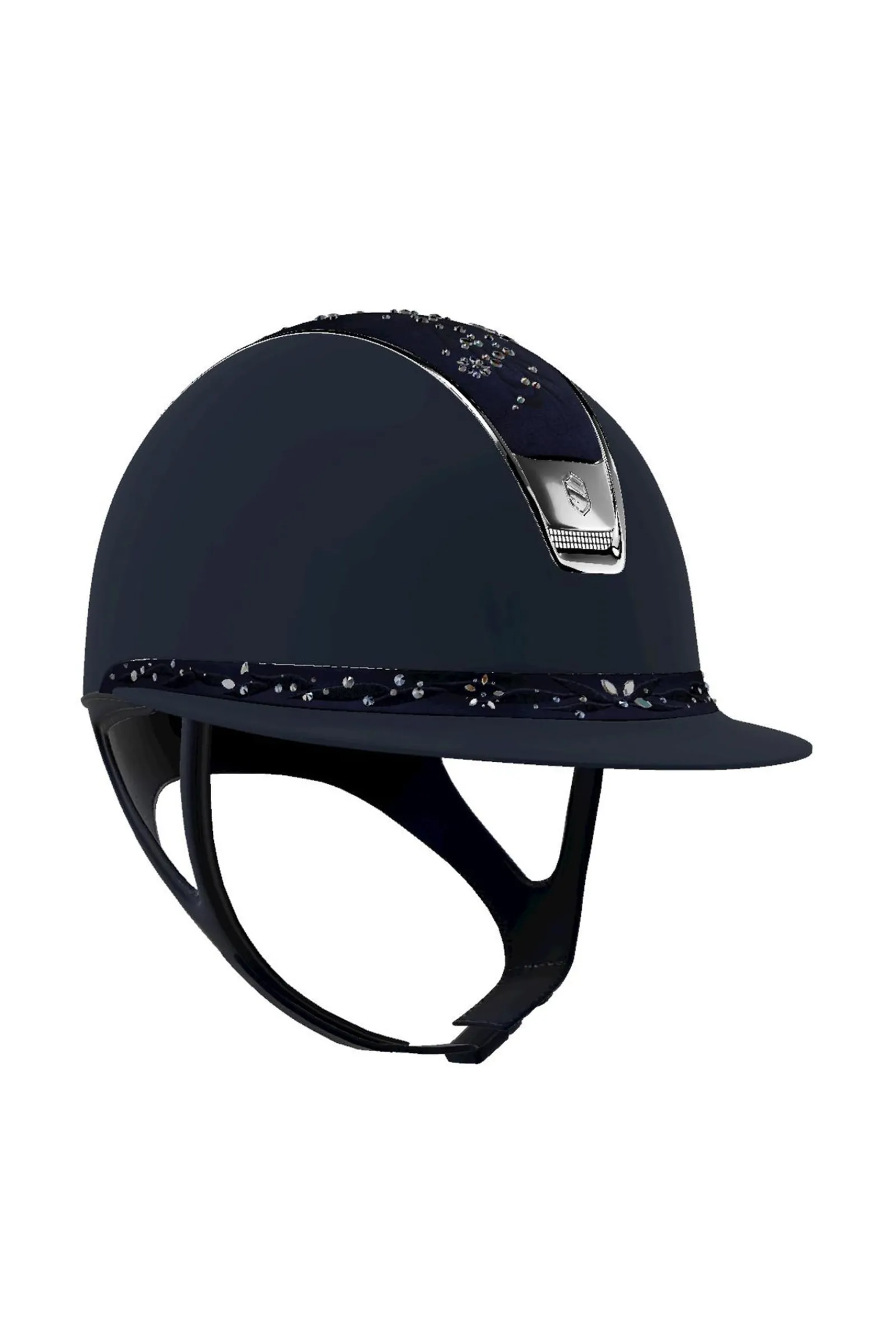 Samshield Miss Shield Shadowmatt mit Blumen Swarovski Schmuck, Chrom 2.0* Reithelme