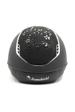 Samshield Miss Shield Shadowmatt mit Blumen Swarovski Schmuck, Chrom 2.0* Reithelme