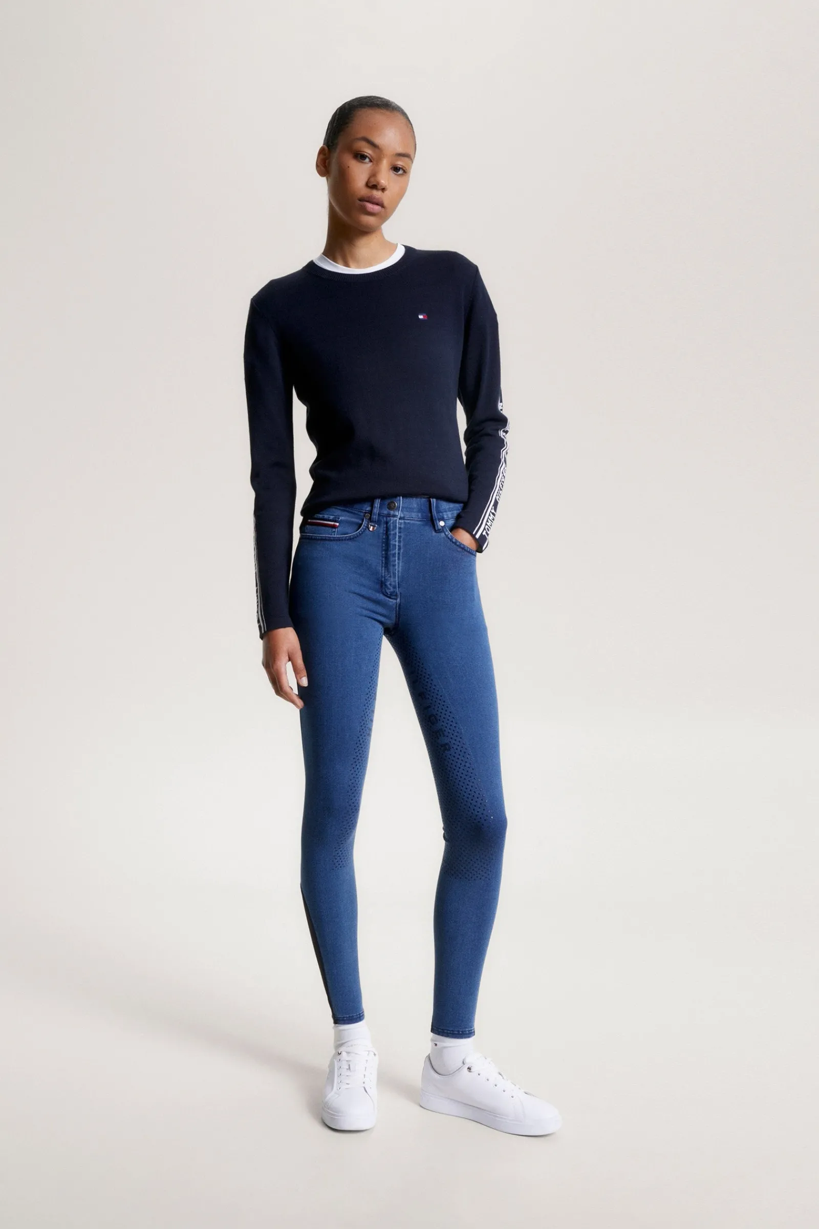 Tommy Hilfiger Equestrian Queens Denim Vollbesatz Reithose*Damen Reithose Für Damen Mit Vollbesatz