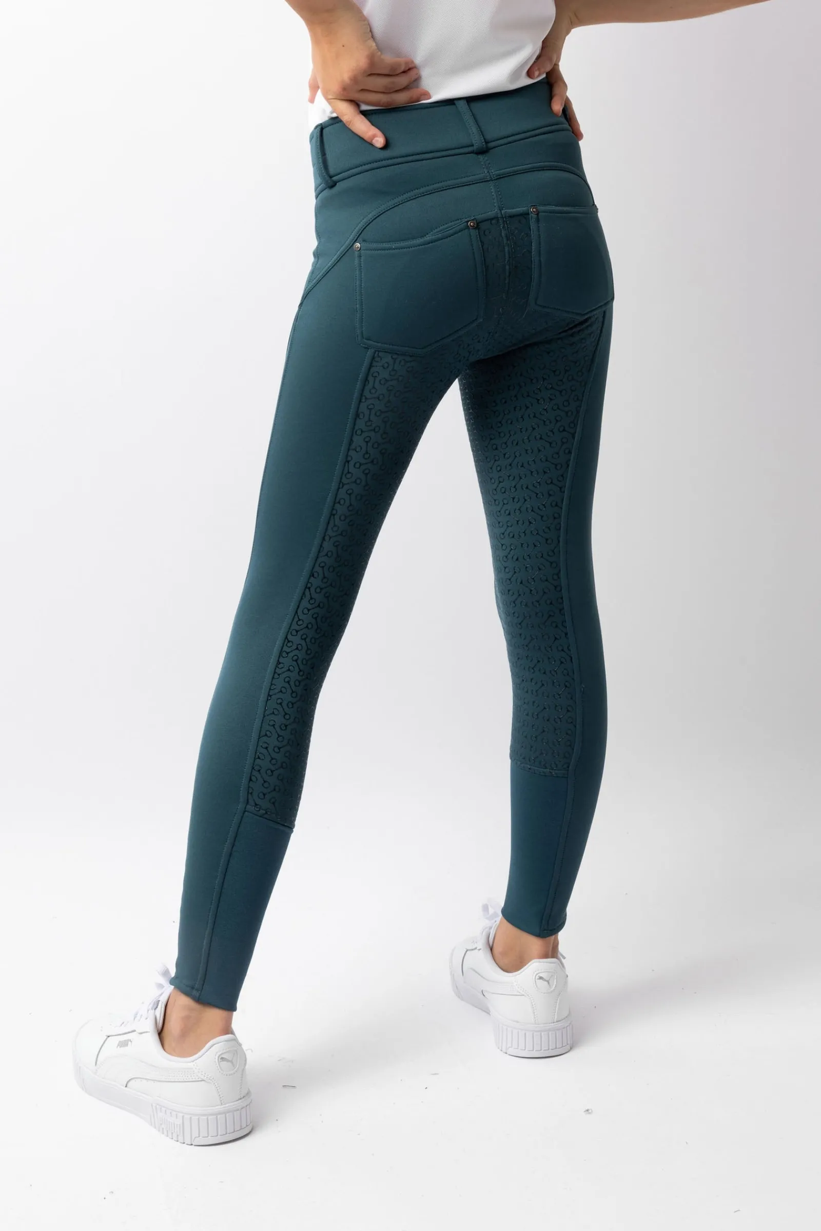 Horze Rhea Kinder Thermoreithose mit Vollbesatz und Gesäßtaschen*Kinder Reithosen Für Kinder|Thermoreithosen & -Reitleggins Für Kinder