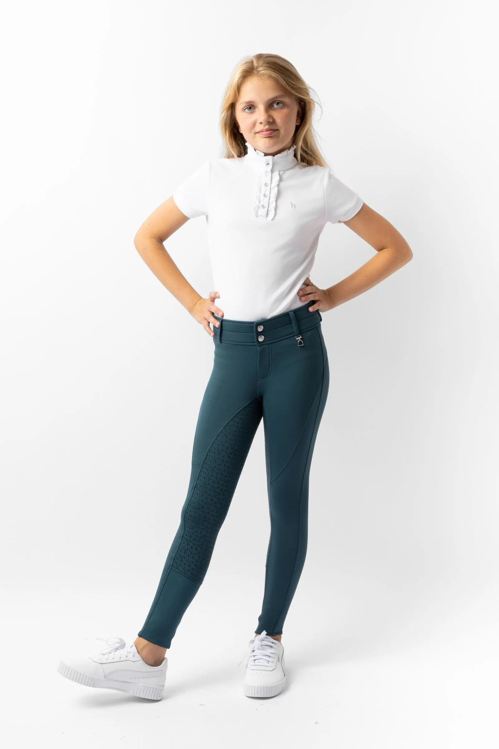 Horze Rhea Kinder Thermoreithose mit Vollbesatz und Gesäßtaschen*Kinder Reithosen Für Kinder|Thermoreithosen & -Reitleggins Für Kinder