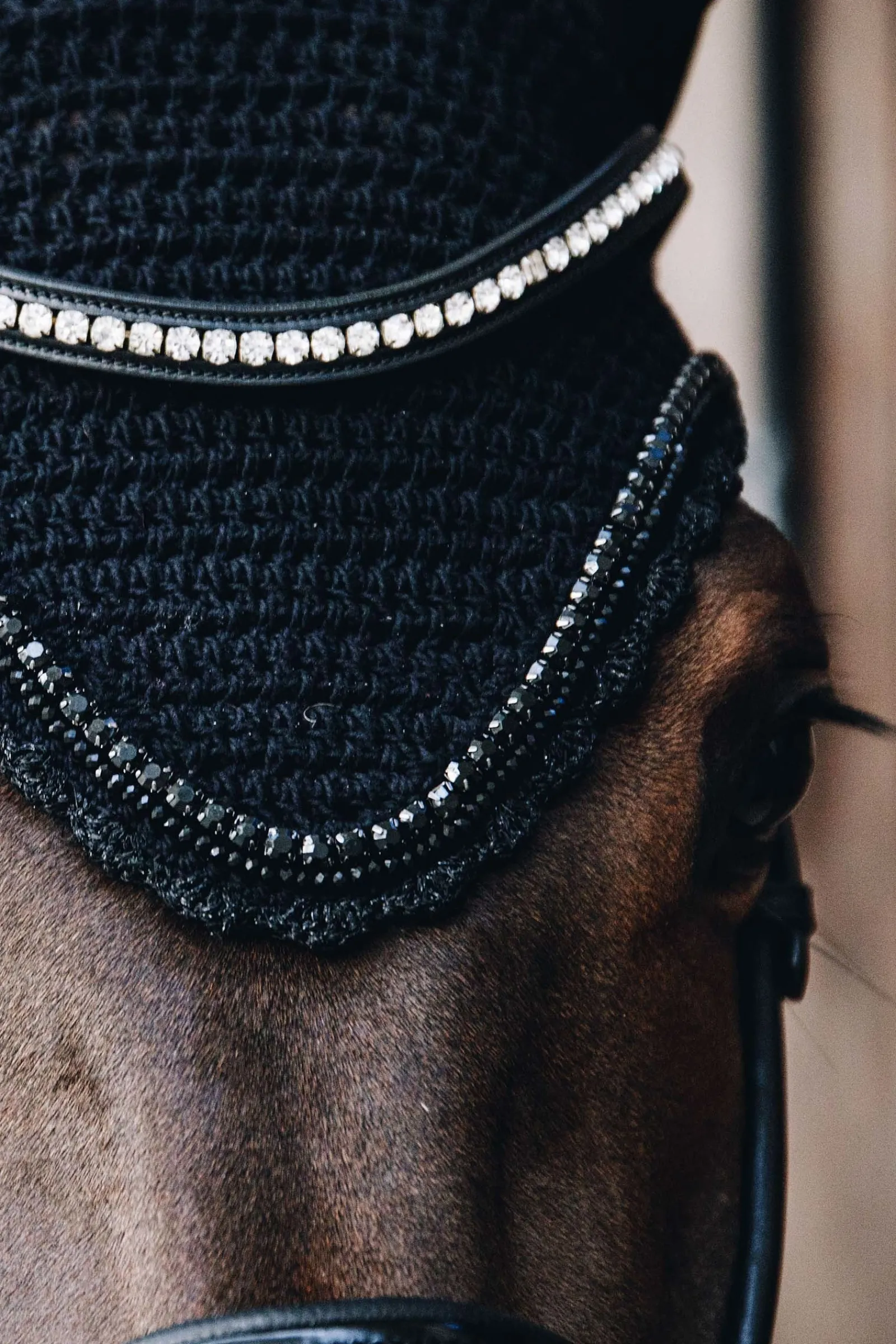 Kentucky Horsewear Stone & Pearl Soundless Fliegenhaube Lang* Ohrenhauben|Ohrenhauben