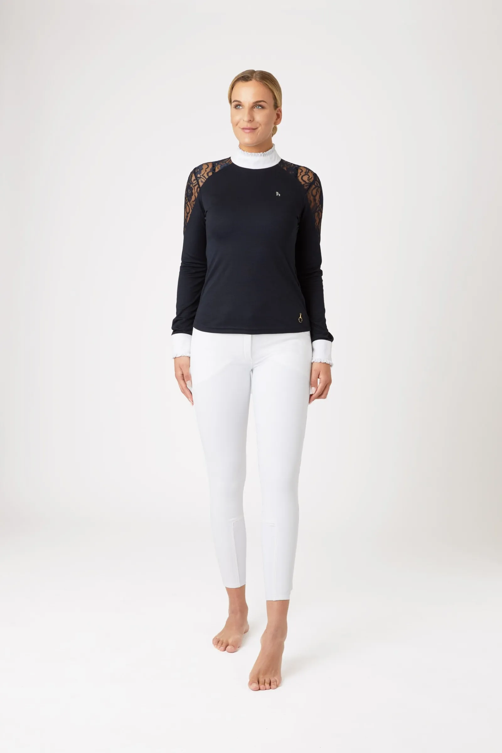 Horze Sylvie Damen Langarm-Turniershirt mit Spitze*Damen Shirts & Polos Für Damen
