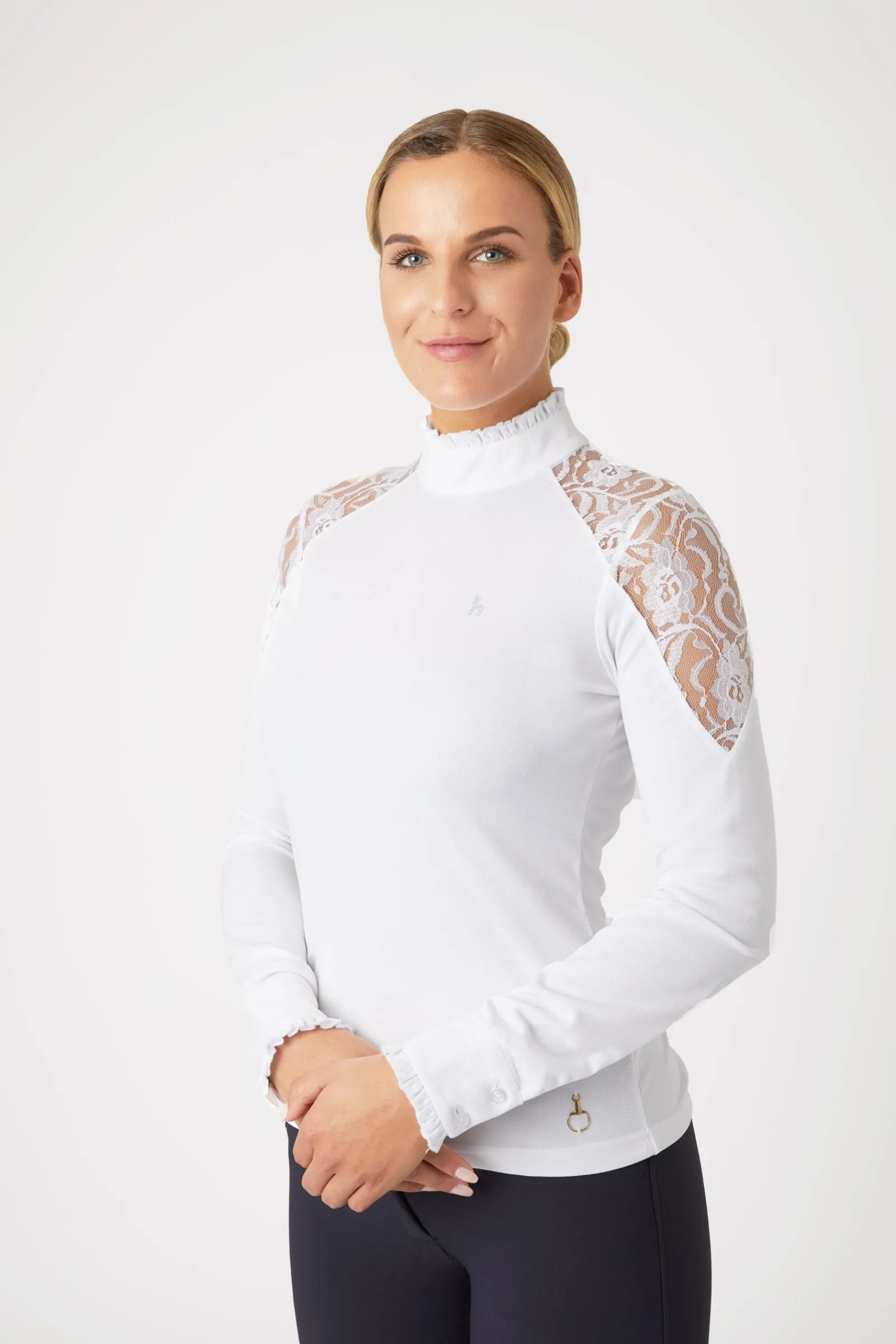 Horze Sylvie Damen Langarm-Turniershirt mit Spitze*Damen Shirts & Polos Für Damen