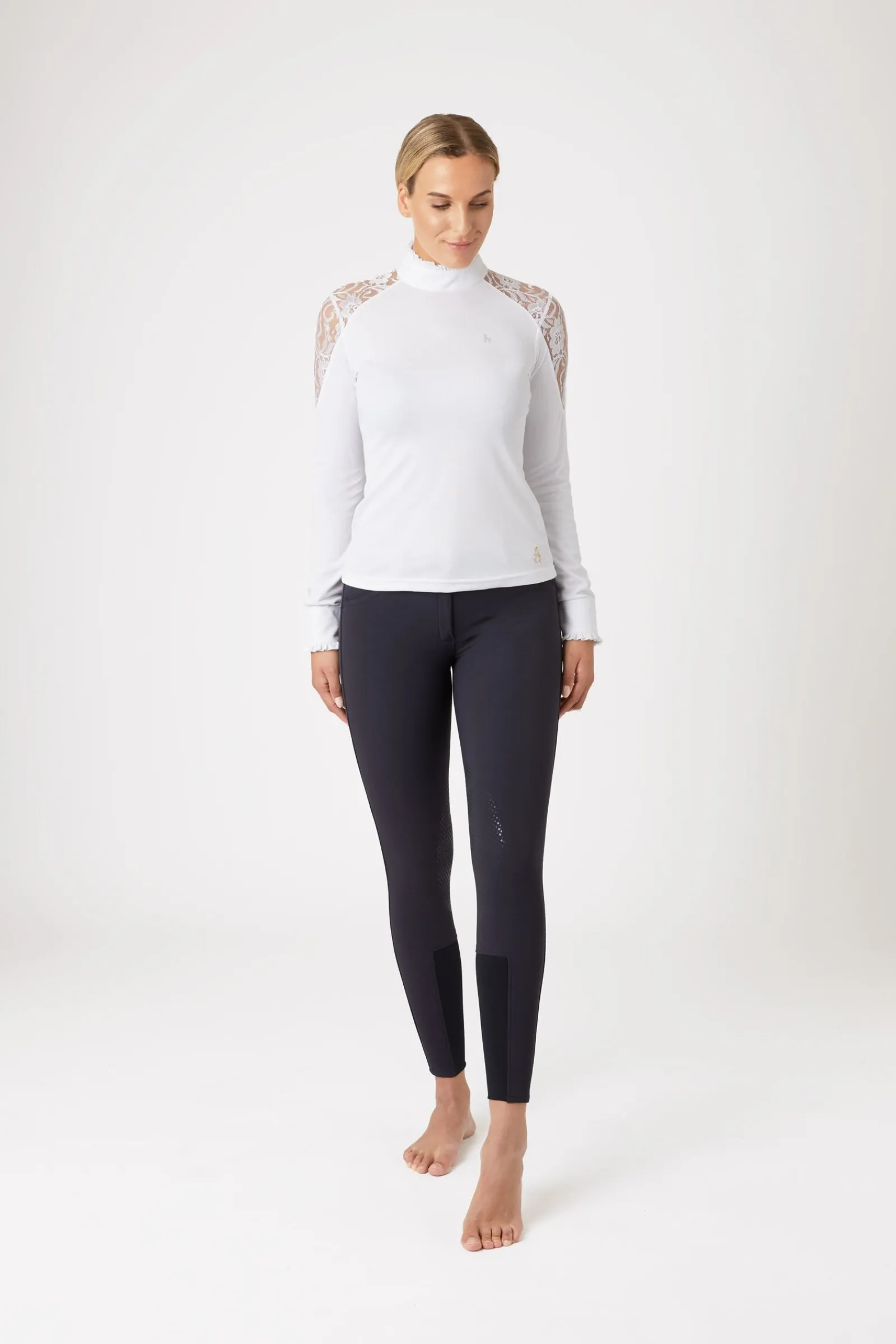 Horze Sylvie Damen Langarm-Turniershirt mit Spitze*Damen Shirts & Polos Für Damen