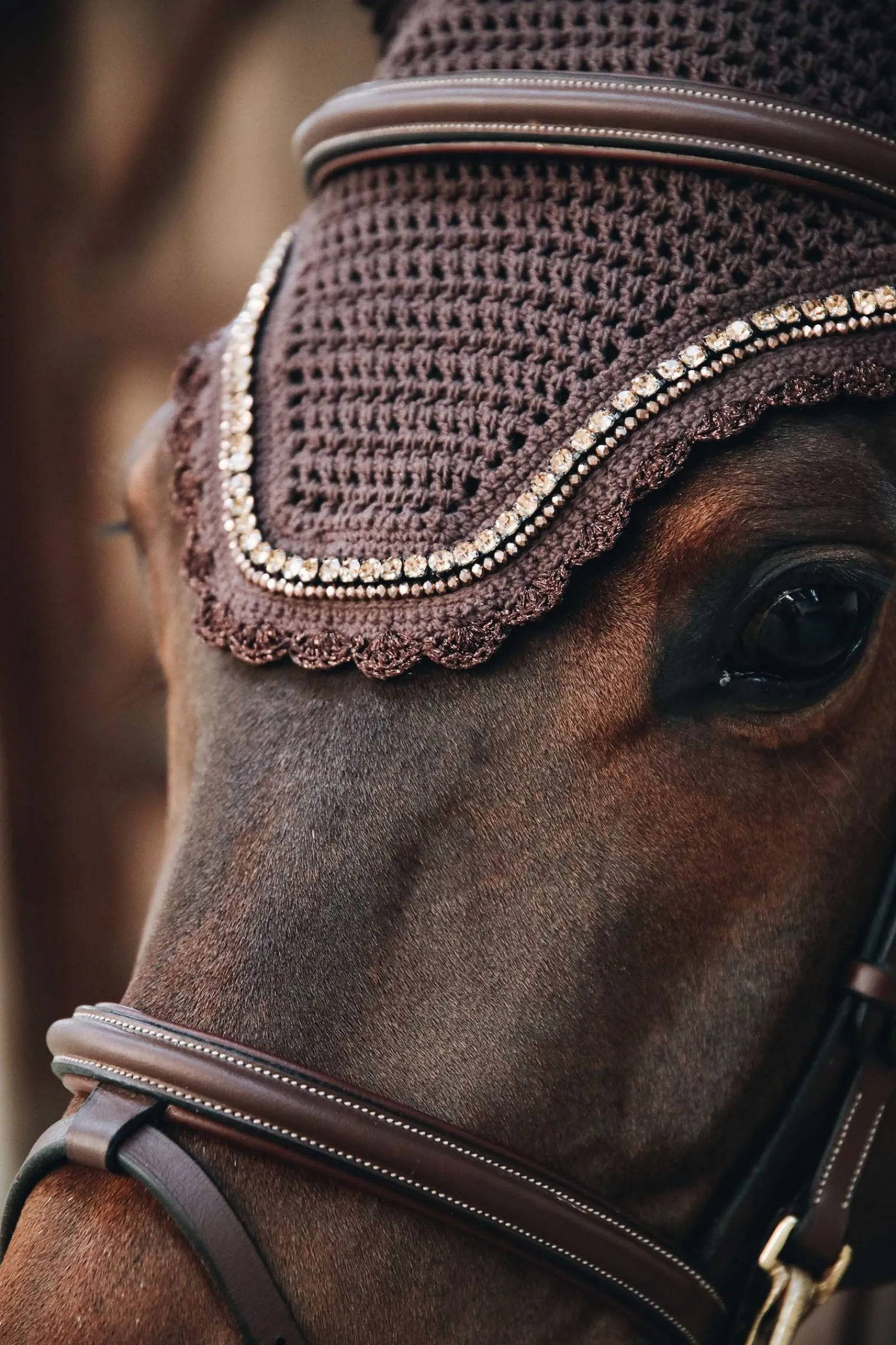 Kentucky Horsewear Wellington Stone & Pearl Fliegenhaube Soundless* Ohrenhauben|Ohrenhauben