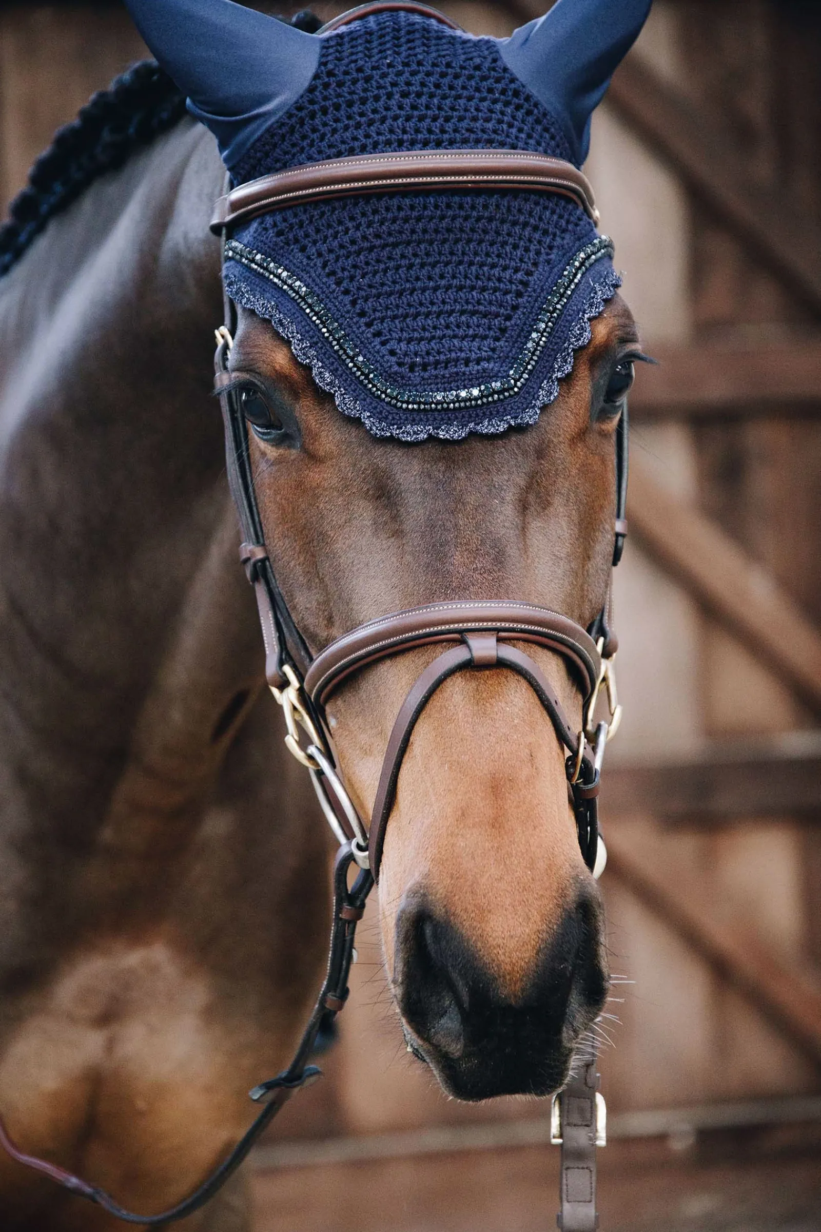 Kentucky Horsewear Wellington Stone & Pearl Fliegenhaube Soundless* Ohrenhauben|Ohrenhauben