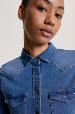 Tommy Hilfiger Equestrian Woodside Stretch Denim Hemd*Damen Shirts & Polos Für Damen
