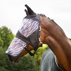 Horze Zebra-Fliegenmaske mit Nüsterschutz* Fliegenmasken & Fliegenfransen