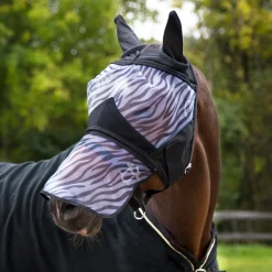 Horze Zebra-Fliegenmaske mit Nüsterschutz* Fliegenmasken & Fliegenfransen
